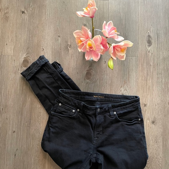 NUDIE JEANS / SKINNY LIN BLACK BLACK - Picture 3 of 6